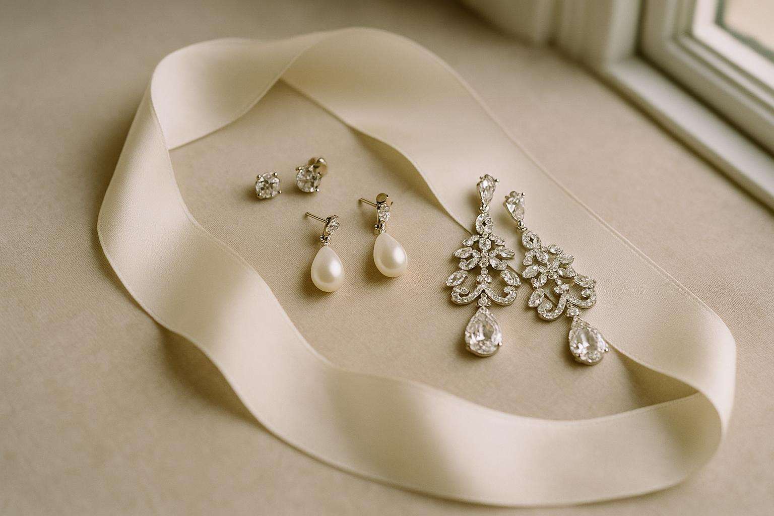 Wedding Earrings: Studs, Drops & Chandeliers by Neckline